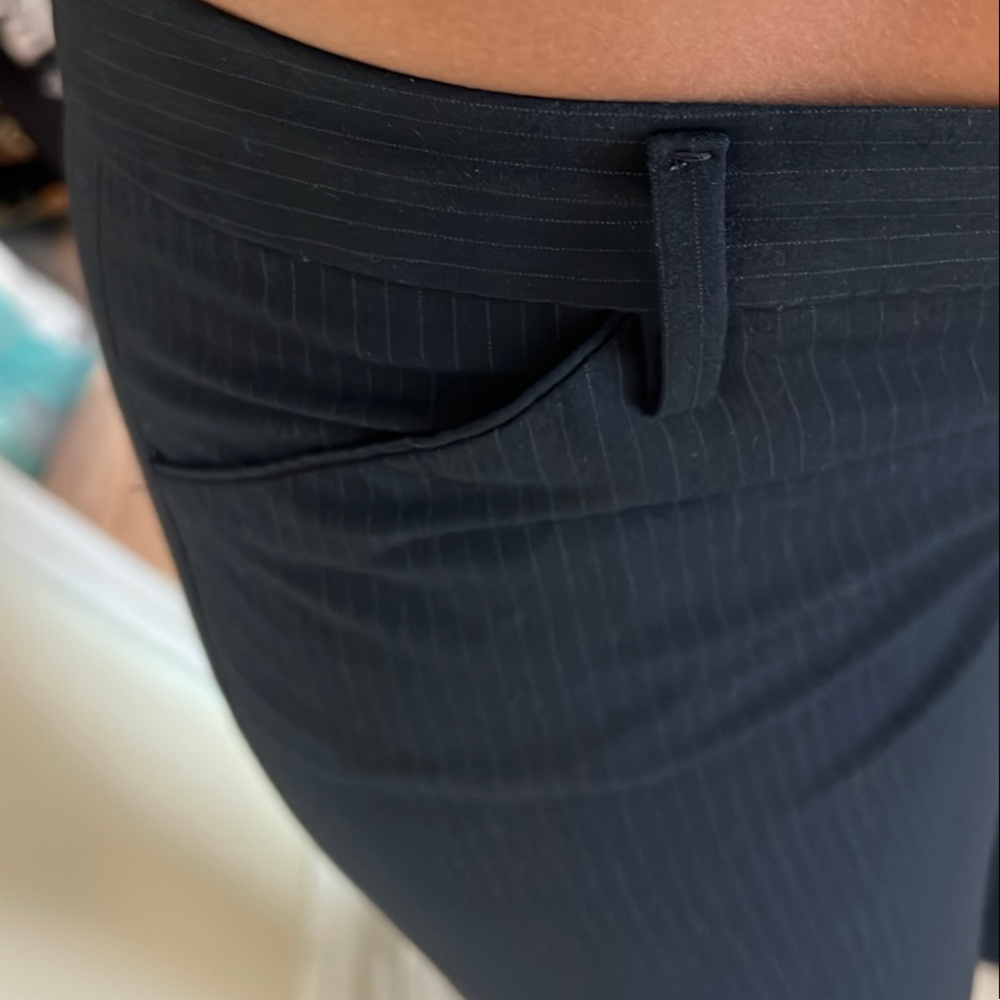 Women's Navy Pinstripe Pants